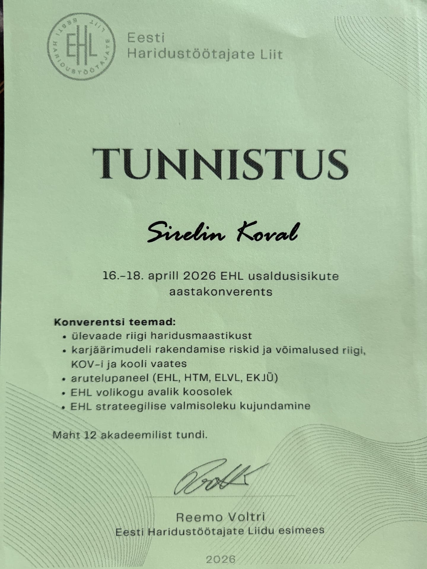 EHL usaldusisikute aastakonverents
